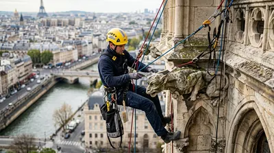 Travaux sur cordes sur du bâti ancien protégé, des hôtels particuliers et des façades classées à Paris 4e